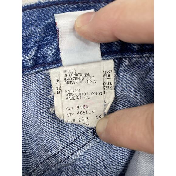 Vtg Rocky Mountain Rockies Jeans 26/3 Pinstripe Western USA Made Hi Rise Darted - Picture 11 of 12